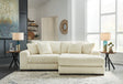 Lindyn Ivory 2-Piece Sectional Sofa with Chaise front view