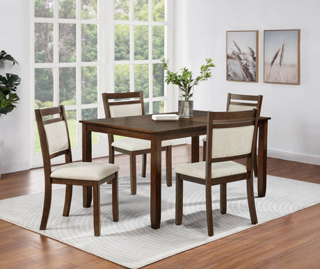 Avasa Dark Brown Dining Room Set main view with table and chairs