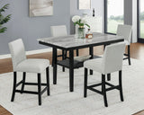 Marbel Light Gray Faux Marble Counter Height Dining Set front view