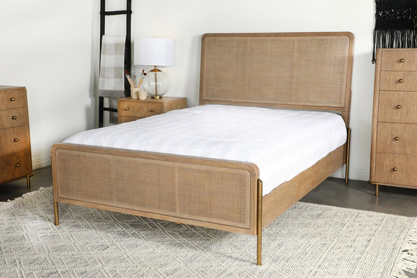 Arini Grey Yellow Panel Bedroom Set main view bed