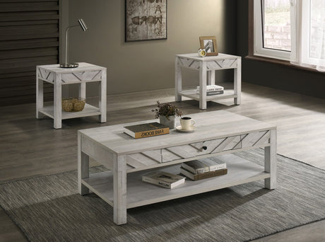 Valor Light Gray 3-Piece Coffee Table Set front view