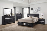 Miranda Black Storage Bedroom Set king bed main view