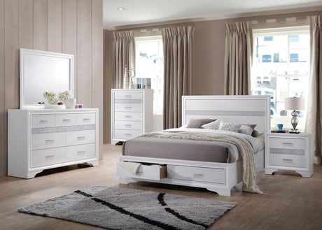 Miranda White Storage Bedroom Set main bed view