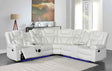 Alexa2023 white leather reclining sectional sofa front view