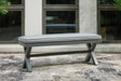 Elite Park gray outdoor bench angled view