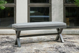 Elite Park gray outdoor bench angled view