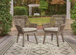 Beach Front Beige Outdoor Arm Chair with Cushion - angled view
