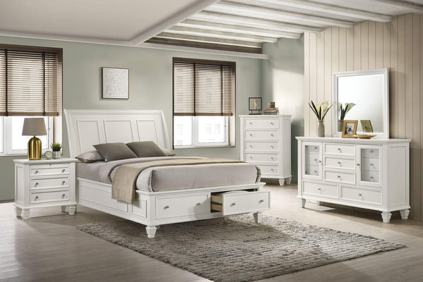 Sandy Beach White Storage Sleigh Bedroom Set main view bed