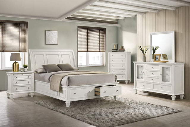 Sandy Beach White Storage Sleigh Bedroom Set main view bed