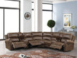 Carrol Oversized Reclining Sectional sofa front view in brown polyester