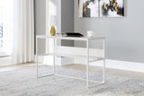 Deznee White Home Office Desk front angle view