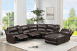 Lionel oversized brown leather gel reclining sectional sofa front angle