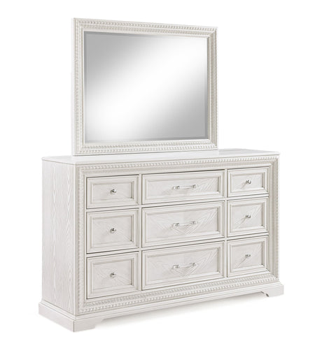 Alexandria white dresser angled view