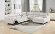 Milano Pearl 6-piece leather gel power reclining sectional sofa, front view