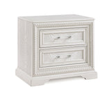Alexandria White Nightstand, angled front view