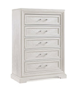 Alexandria White Chest front angle showing drawers