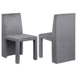 Tordera grey velvet upholstered dining side chair front view