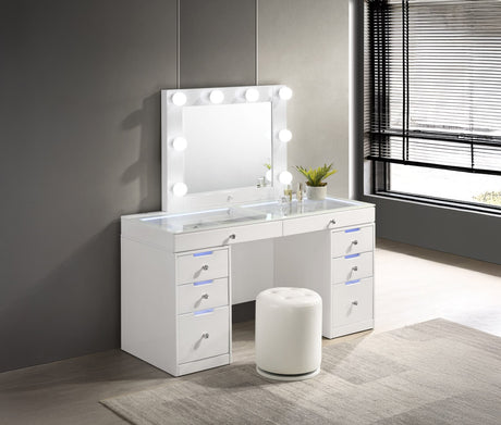 Luxo White Vanity Set frontal view