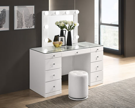 Avery Luxo White Vanity Set front view
