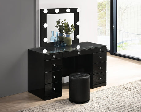 Avery Luxo Black Vanity Set front view