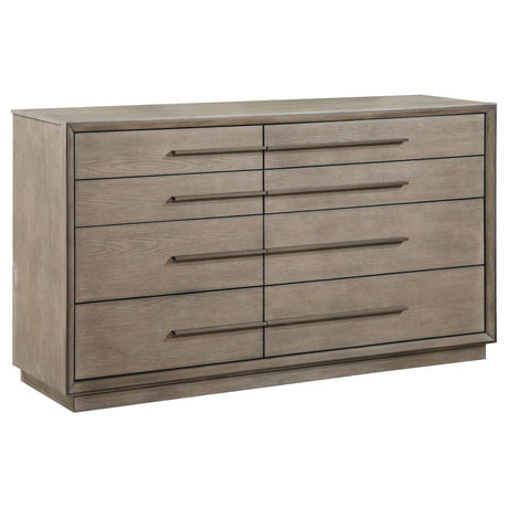 Durango 8-drawer washed oak dresser front view