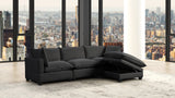 Cloud2 black modular sectional sofa in boucle fabric, front view