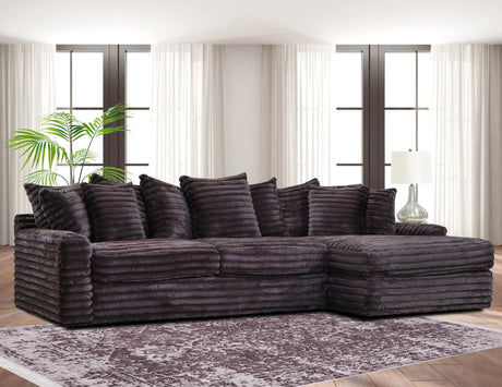 Julia Chocolate sectional sofa front angle view