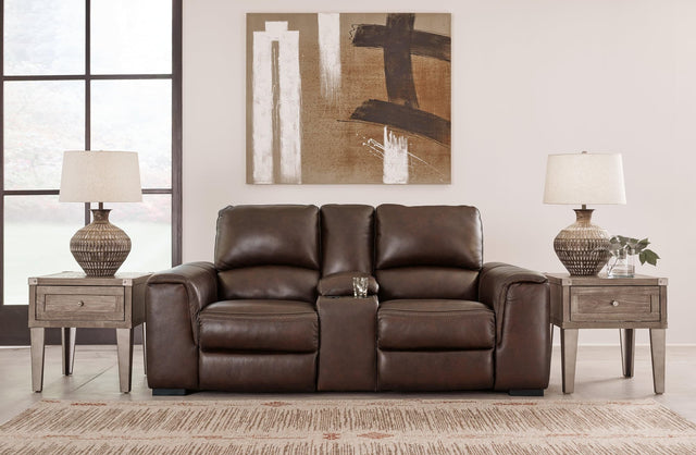 Alessandro Walnut Power Reclining Loveseat front view