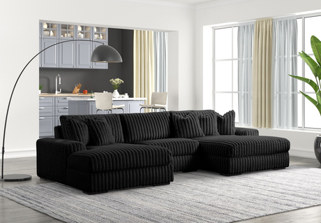 XL Sunday Black 3-Piece Sectional sofa main view