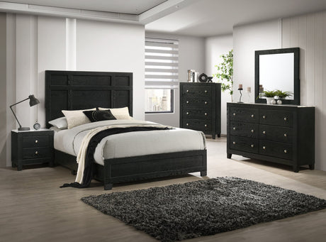 Main view of Cadence Black Panel Bedroom Set bed