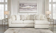 Ashley 619-04 Sectional sofa front angle view in ivory color
