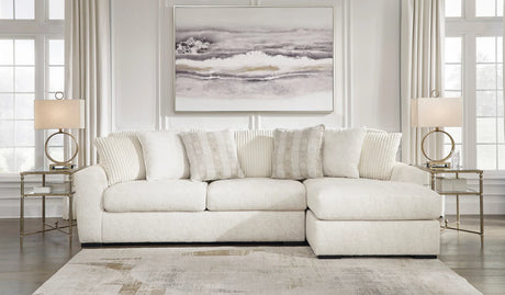 Ashley 619-04 Sectional sofa front angle view in ivory color