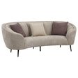 Ellorie upholstered beige curved channel back sofa main view