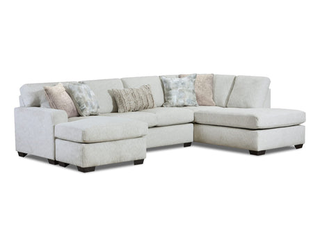 Kix Cashmere sectional sofa with RAF chaise, front angle view