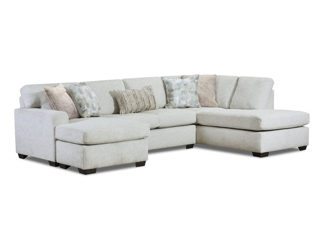 Kix Cashmere sectional sofa with RAF chaise, front angle view