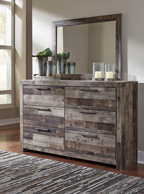 Derekson Multi Gray dresser and mirror front view
