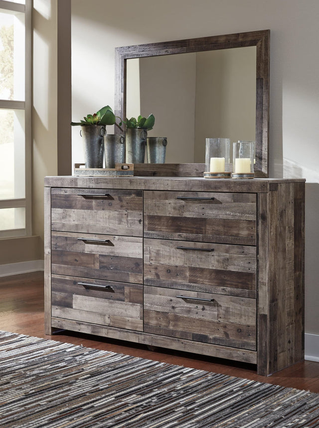 Derekson Multi Gray dresser and mirror front view