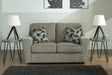 Cascilla Pewter Chenille Loveseat front angle