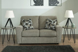 Cascilla Pewter Chenille Loveseat front angle