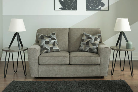 Cascilla Pewter Chenille Loveseat front angle