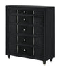Armany Black Upholstered Chest front view
