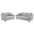 Tomkins 2-Piece Boucle Upholstered Sofa Set Light Grey front view