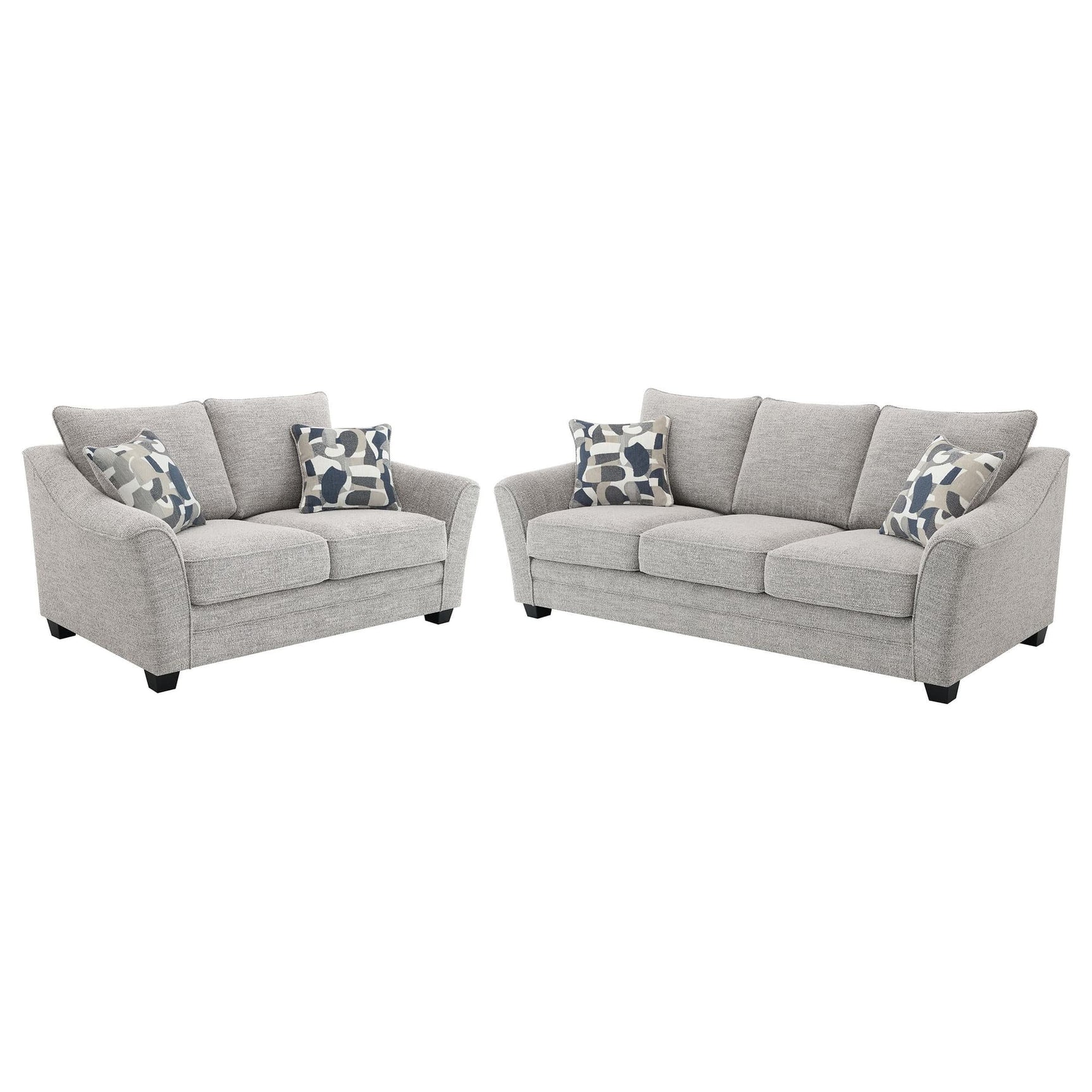 Tomkins 2-Piece Boucle Upholstered Sofa Set Light Grey front view
