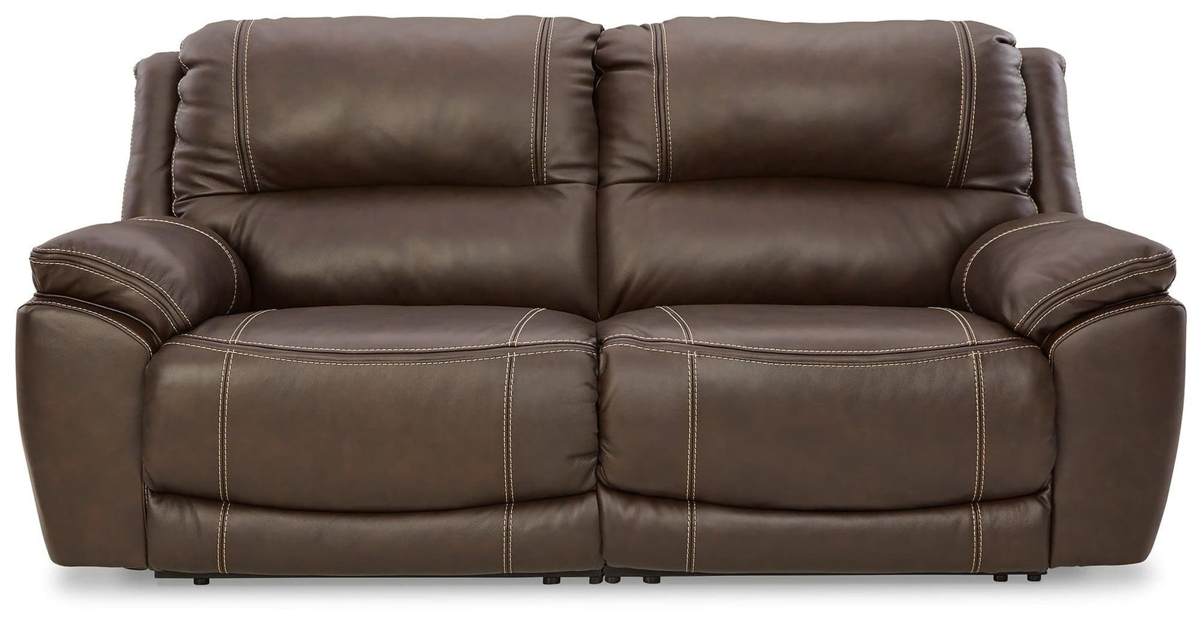 Dunleith Chocolate 2-Piece Power Reclining Loveseat front angle
