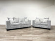 Kaf Gray Living Room Set showing sofa and loveseat in light gray upholstery