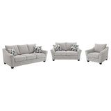 Tomkins 3-piece light grey boucle upholstered sofa set main view