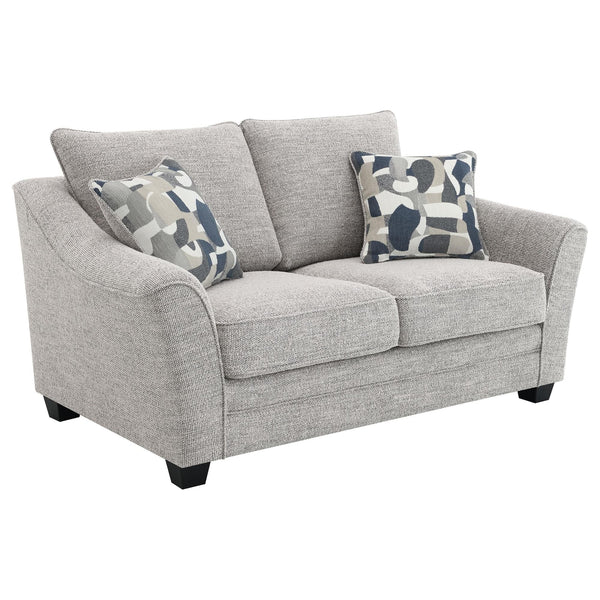 Tomkins Boucle Upholstered Loveseat Light Grey, front view