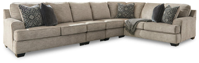 Front view of Bovarian Stone 4-Piece Sectional Sofa in stone color