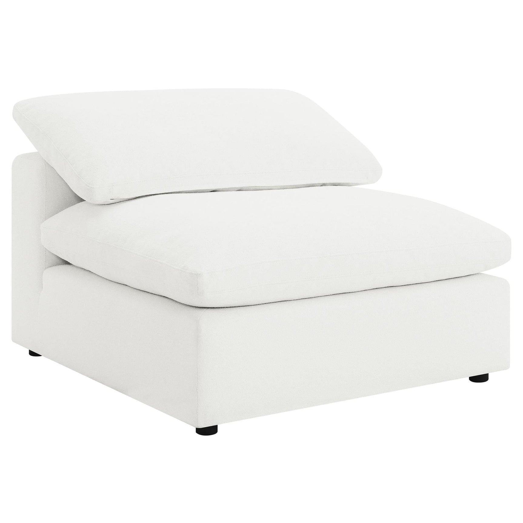 Raleigh Boucle Upholstered Armless Chair Ivory front view