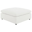 Raleigh Ivory Boucle Upholstered Ottoman front angle
